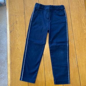 Janie and Jack size 6 navy pants with white piping